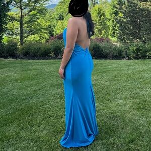 Faviana Vibrant Blue Backless Dress